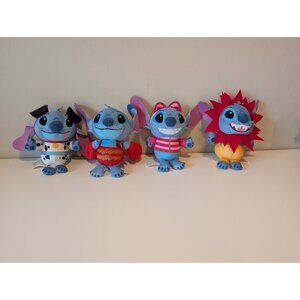 Disney 8.5" Stitch in Costume Plush Collector Set Of 4 Simba Pongo Sebastian